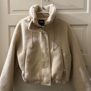 Zara Women's Tan Teddy Jacket